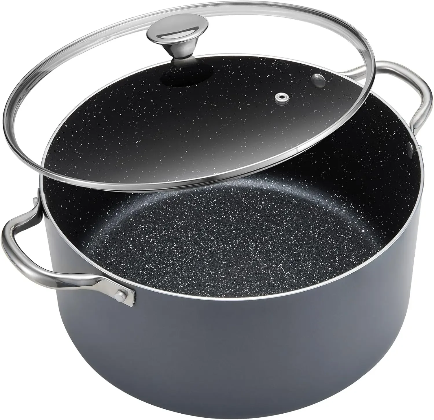 

10 Quart Cooking Pot Large Non Stick Induction Stock Pot with Lid All Stove Compatible 10 QT Aluminum Soup/Stew Pot for Large