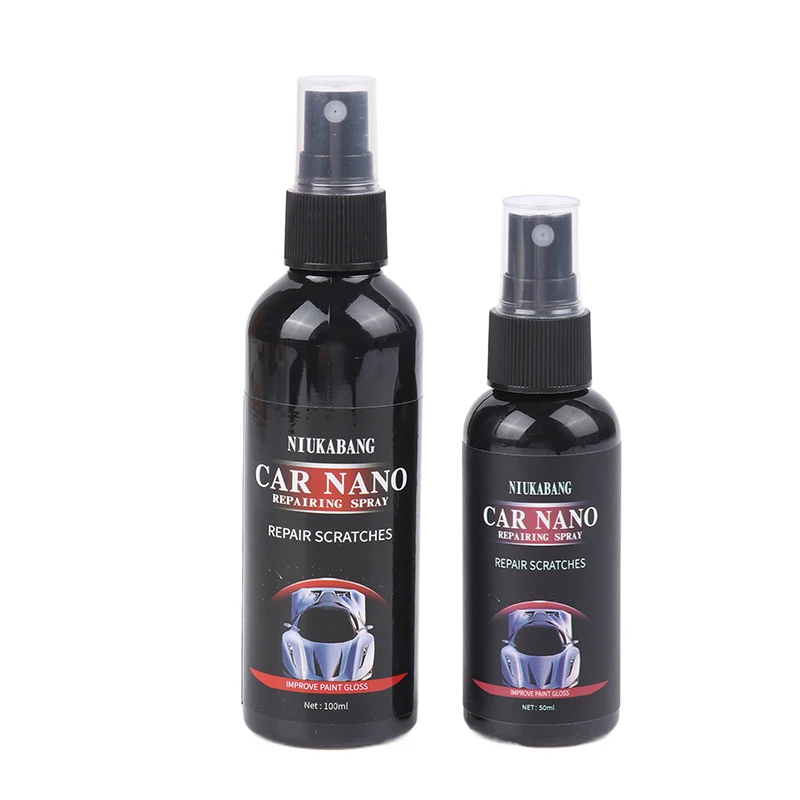 Car Scratch Repair Nano Spray, polonês hidrofóbico, nano revestimento, deslocamento de água, cera de polimento, acessórios do carro, 50 ml, 100ml