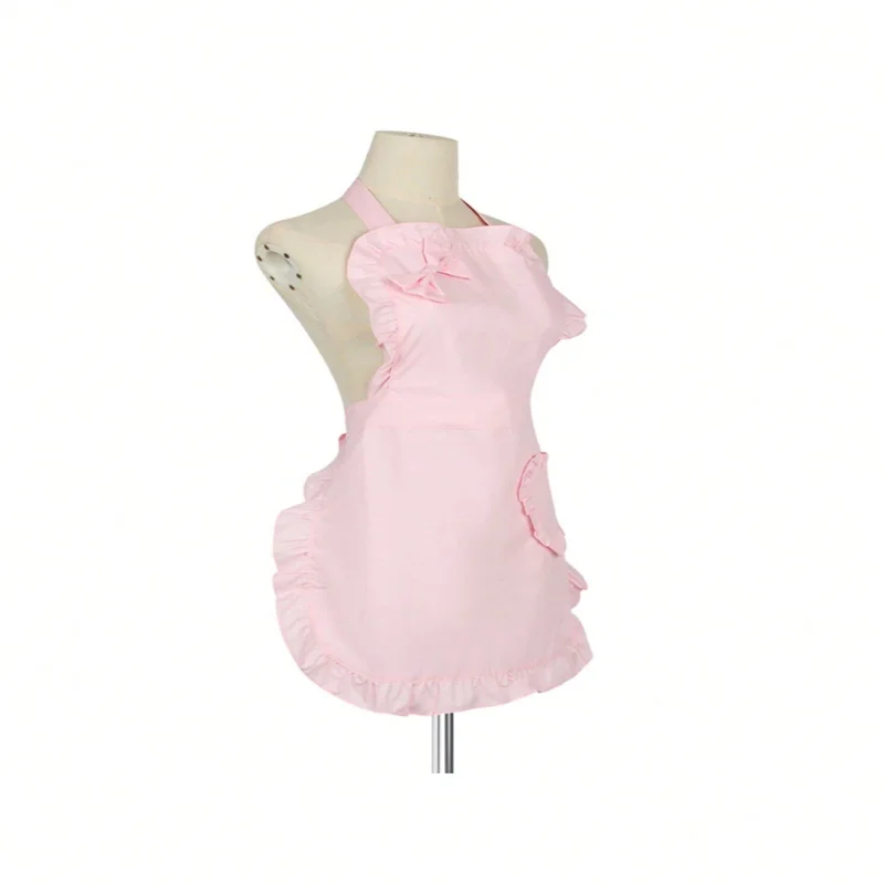 1pc Love Heart & Bowknot Design Waterproof & Oil-Proof Princess Apron, Perfect For Stylish Cooking At Hom