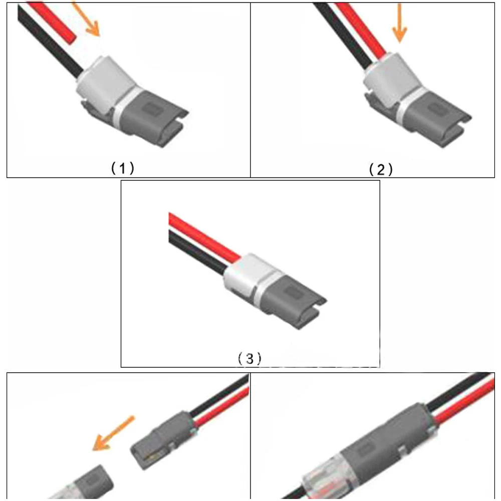 

​H Type Clamp Block Terminals 12V Wire Cable Plug Connector Solderless Strip Terminal Connection for LEDs Car Auto 10Pcs