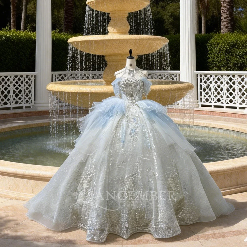 

Stylish Factory Wholesale Wedding Dresses For Women Customized Sleeveless Halter Beading Lace Up vestido de novias 2025 XS048