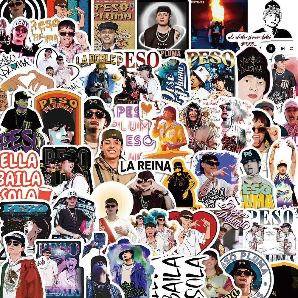 

10/50PCS Peso Pluma Music Singer Album Stickers Pack DIY Skateboard Motorcycle Suitcase Stationery Decals Decor Phone Laptop Toy