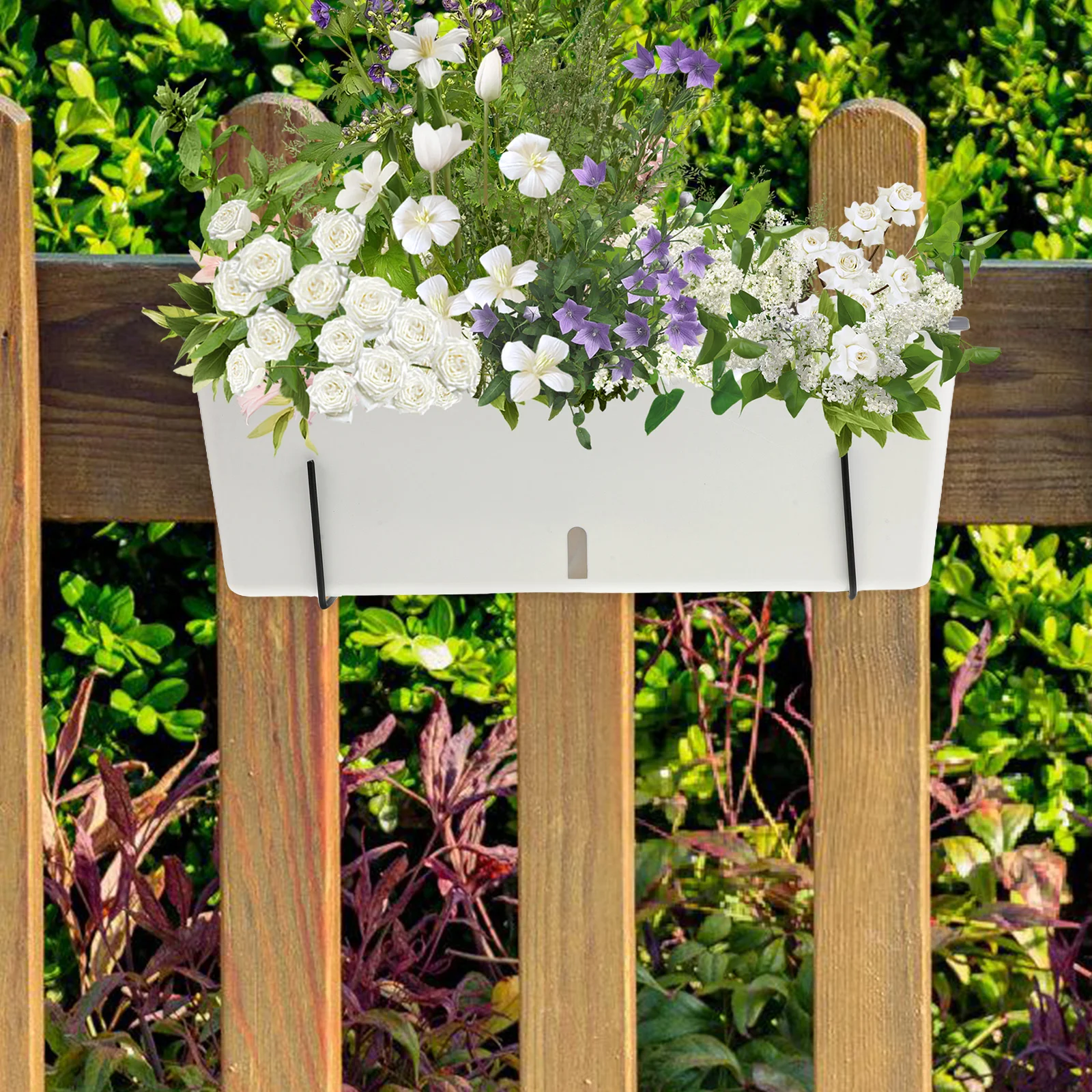 

1Set Rectangular Plant Pot with Water Storage Functional Vegetable Flowerpot for Indoor Outdoor Balcony Windowsill Gardening