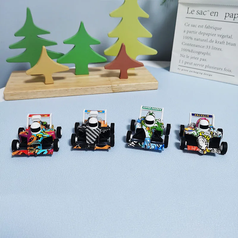 Simulation Alloy Racing Car Mini Pocket Car Toy Model Graffiti Pull Back Car Racing Boys Birthday Party Small Car Toy Gifts