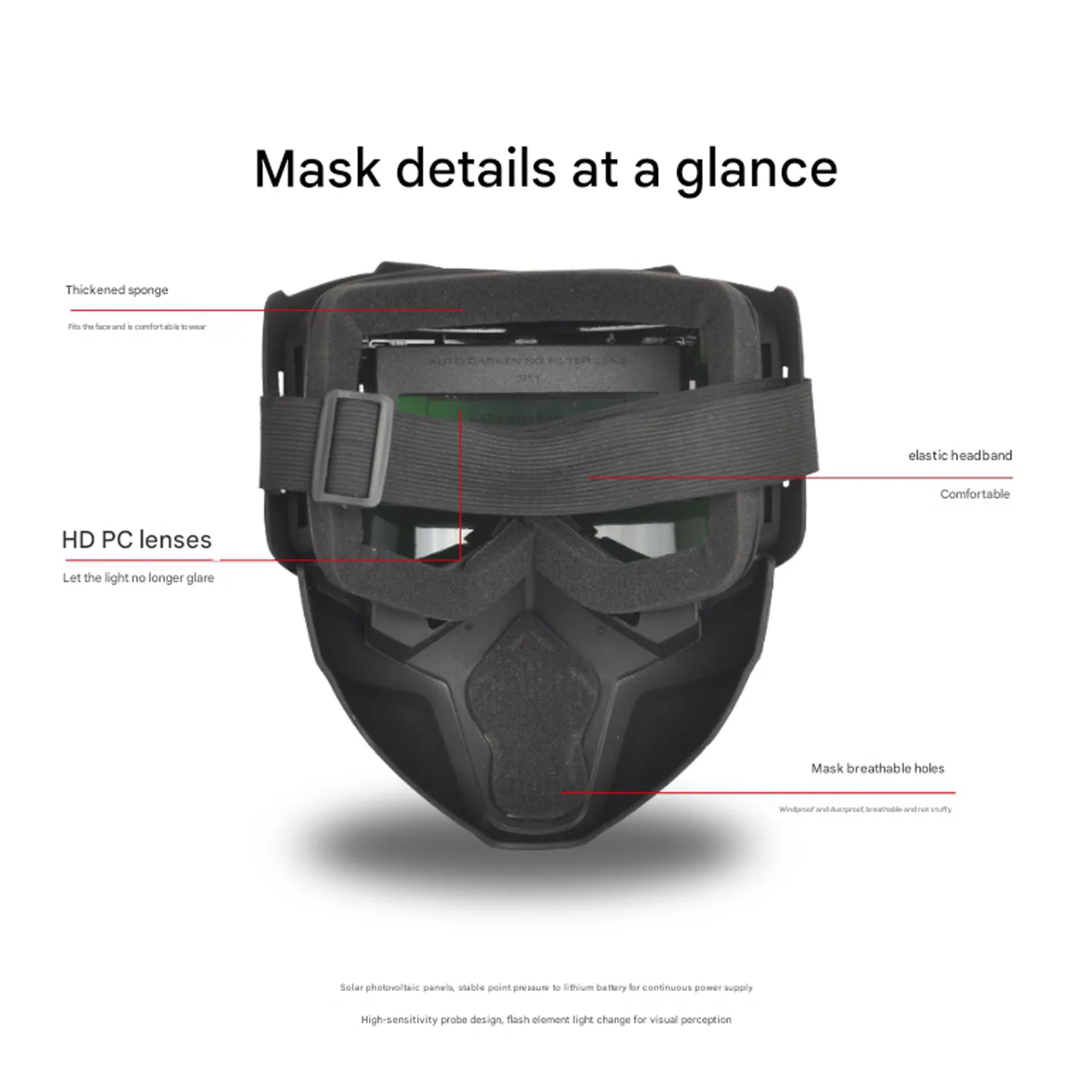 

Auto-Darkening Welding Helmet Solar Powered 4 Arc Sensors for MIG/TIG/Arc Welding with UV/IR Protection Adjustable Shade