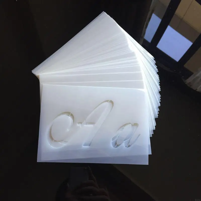 w89c 40pcs/ชุดตัวอักษรตัวอักษรลายฉลุผนังภาพวาด DIY วาดรูปแบบลายนูน