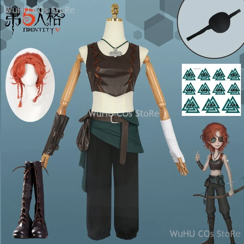 

Game Identity V Archer Cosplay Costume Wig Glasses Belt Bag Full Set Party Women Girls Brynhildr Vilulf Vest Pants Carnival Cos