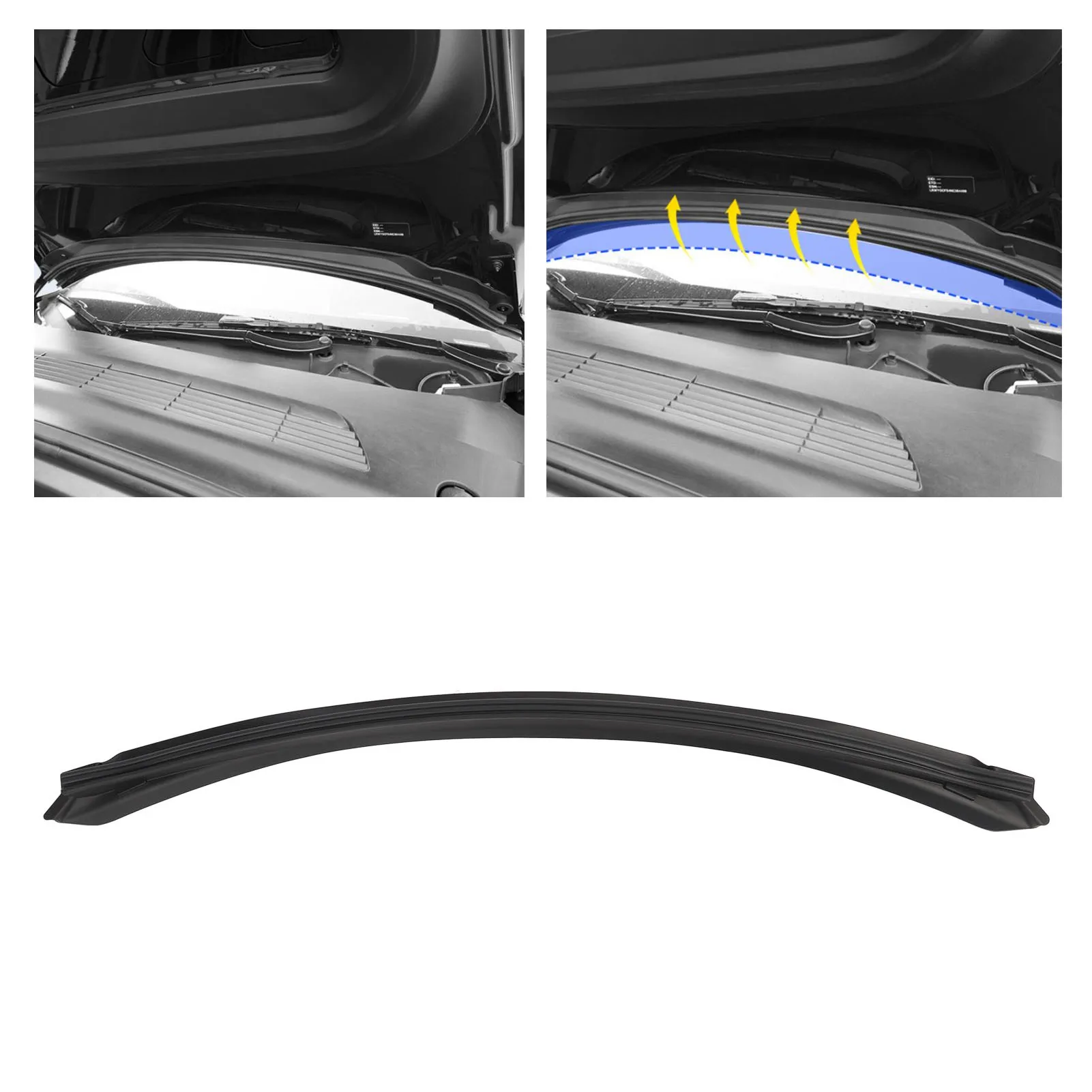 

Водозащитная полоса переднего капота — пылезащитная замена для защиты от атмосферных воздействий для Tesla Model 3 2017–2023, встроенный тип