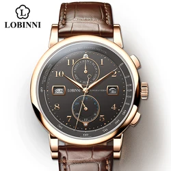 GABBIANO Movimento Meccanico Uomo Orologio Automatico Impermeabile 50M Orologio Maschile del Cuoio Genuino di Modo di Affari Masculino Orologio Da Polso