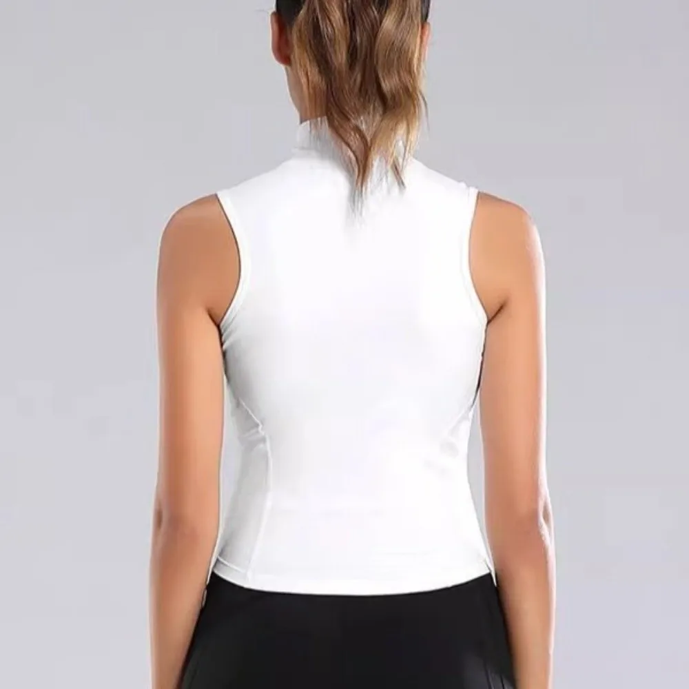 سليم صالح اليوغا ضيق سترة ملابس لليوجا أسود أبيض اليوغا المحاصيل القمم تانك القمم العرق ماصة الرياضة الحمالة سترة النساء #2