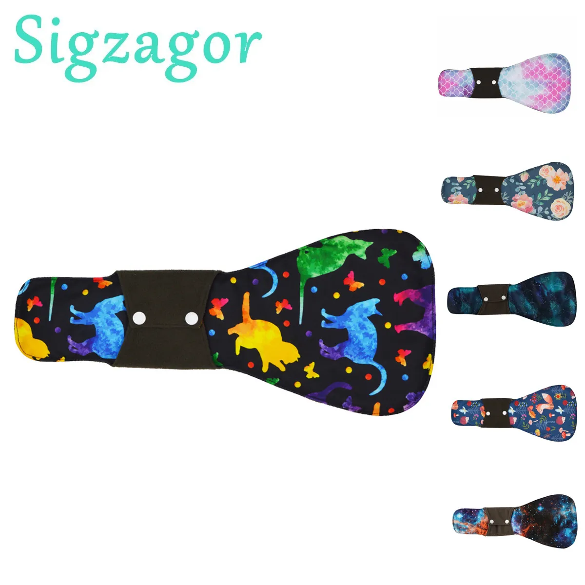 [Sigzagor] XXL Cloth Menstrual Pad Sanitary Bamboo Charcoal Reusable Overnight Post Partum 16in