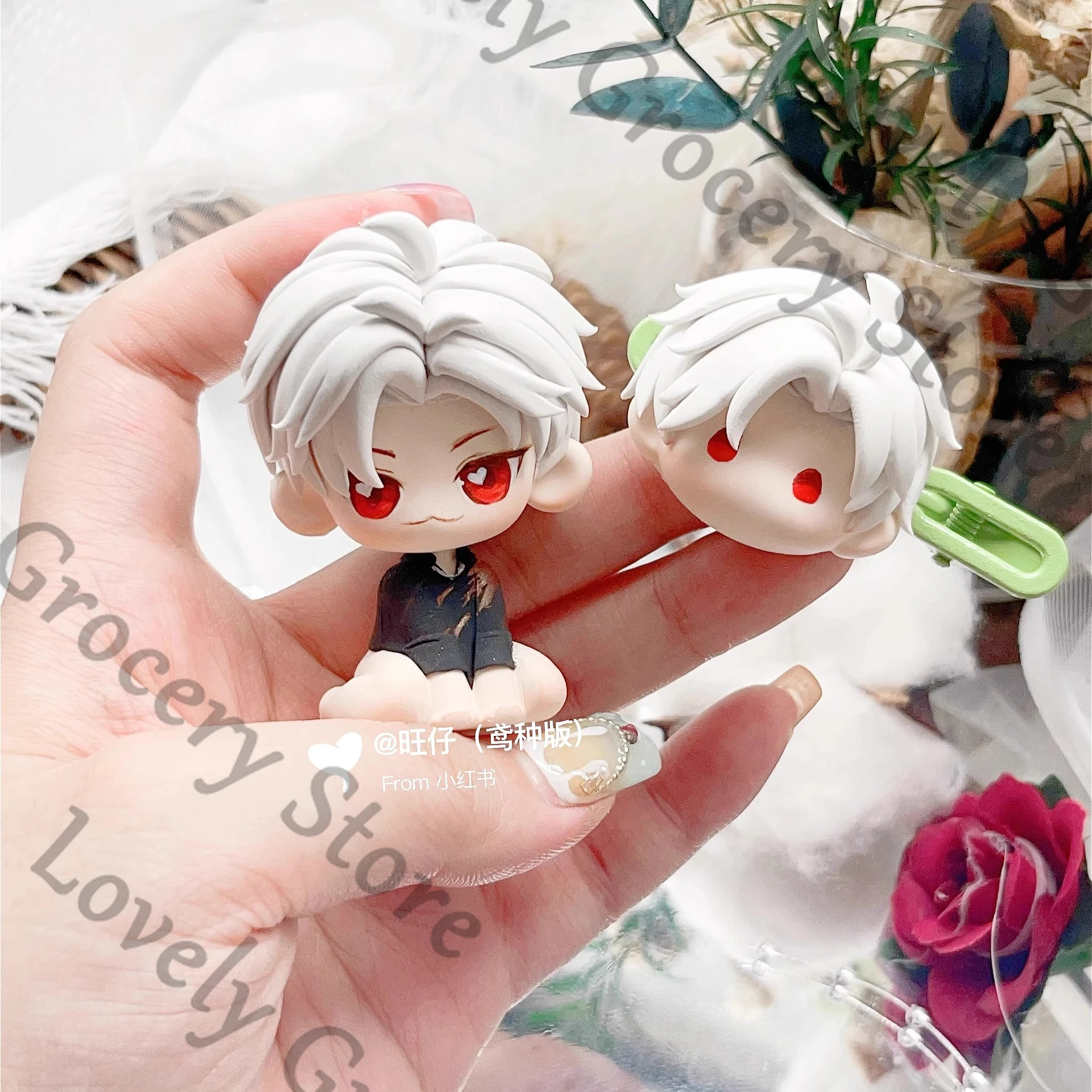 

Anime Love and Deepspace Sylus Cosplay Cartoon Barrette Handmade Figurine Hairclip Garage Kits Figures Model Hair Slide Gift