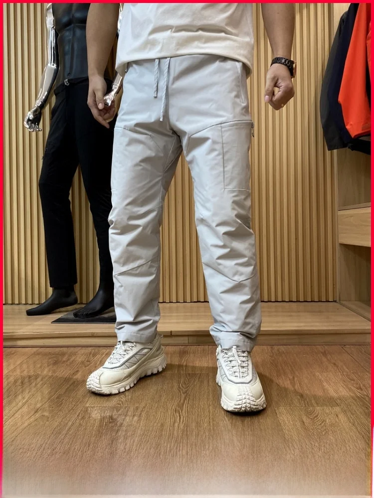 

3D Tailored Design Du down Filled Warm Workwear Straight Leg down Trousers for Couples Winter Faionable Youth Casual Pants