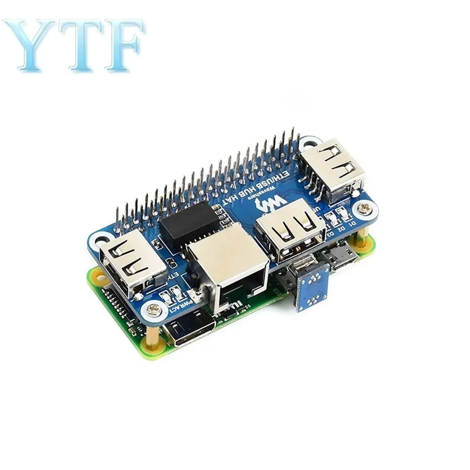 Raspberry Pi 4B/Zero W USB إلى Ethernet RJ45 Network Port USB HUB Splitter