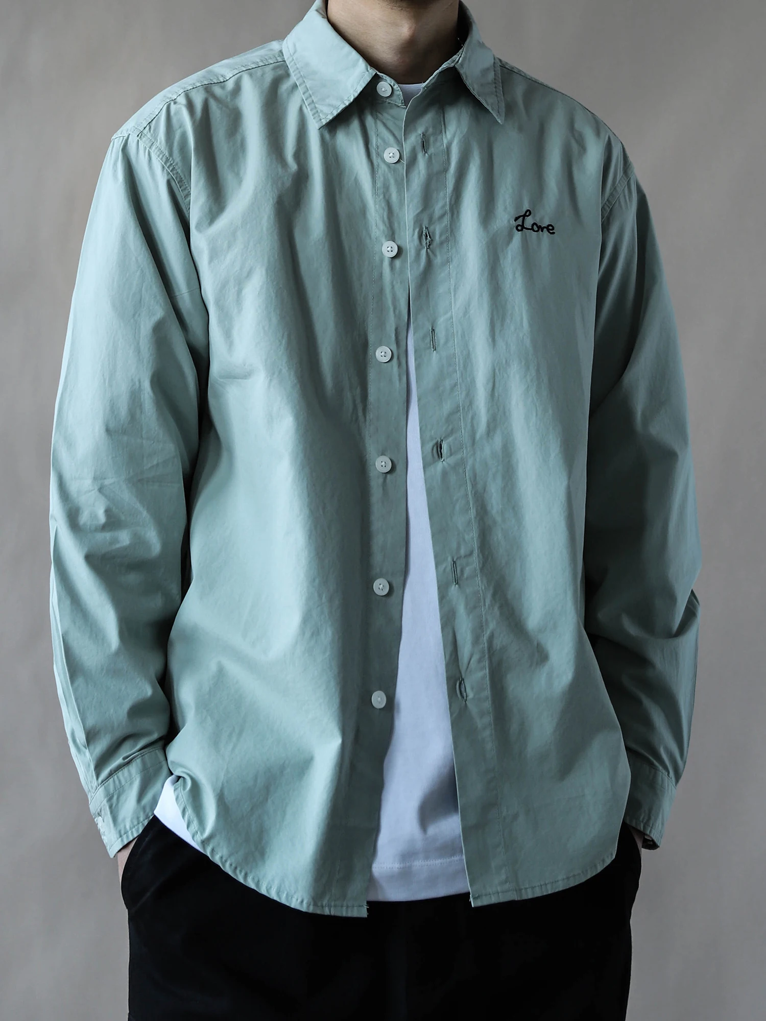 

American Retro Long Sve Cotton irt Men Loose Casual Collar Spring Autumn Versatile Trendy een Pure Cotton Men's irt
