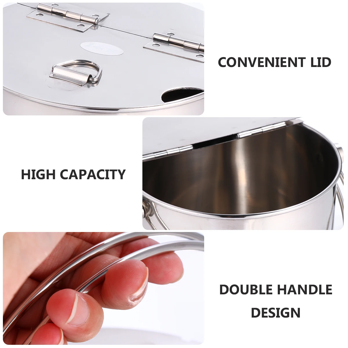 

1pc Stainless Steel Bucket Sugar Water Cooler Portable Container with Lid for Beer Ice Bucket With Lid Party Bar Home Use