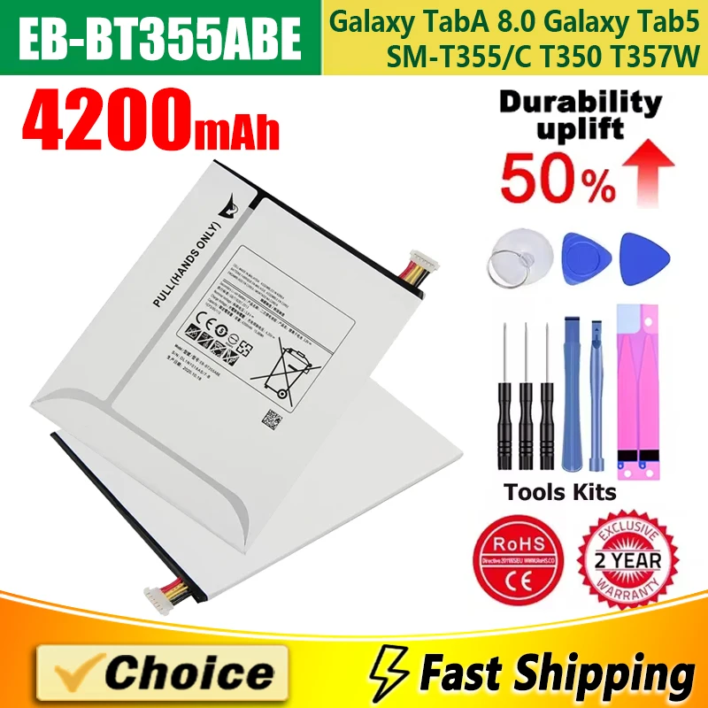 EB-BT355ABE, 삼성 갤럭시 탭 A 8.0 탭 5 SM-T355/C T350 T357W,4200mAh 교체 휴대폰 리튬 배터리 및 도구, 신제품 