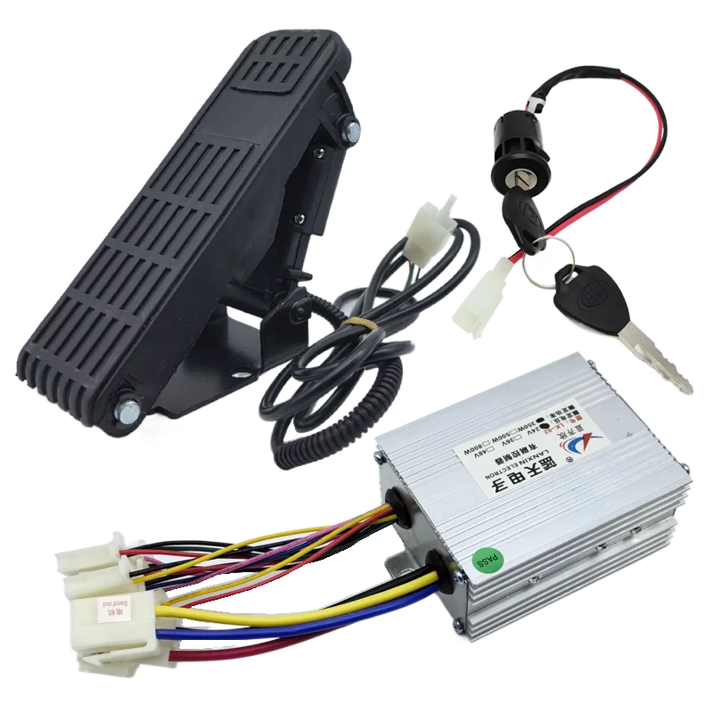 12V 24V 36V 48V 250W 350W 500W 800W 1000W Electric Bike Brushed Speed Motor Controller Set with Throttle Pedal