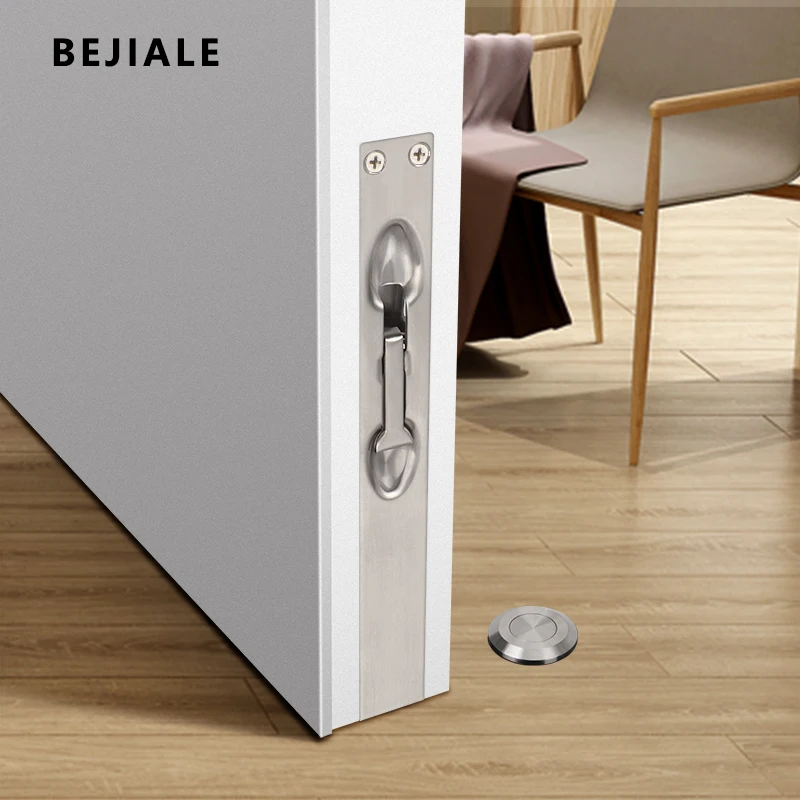 304 Stainless Steel Concealed Latch Wooden Door Female Split Double Door Anti-theft Up And Down Hidden Invisible Deadbolt Lock