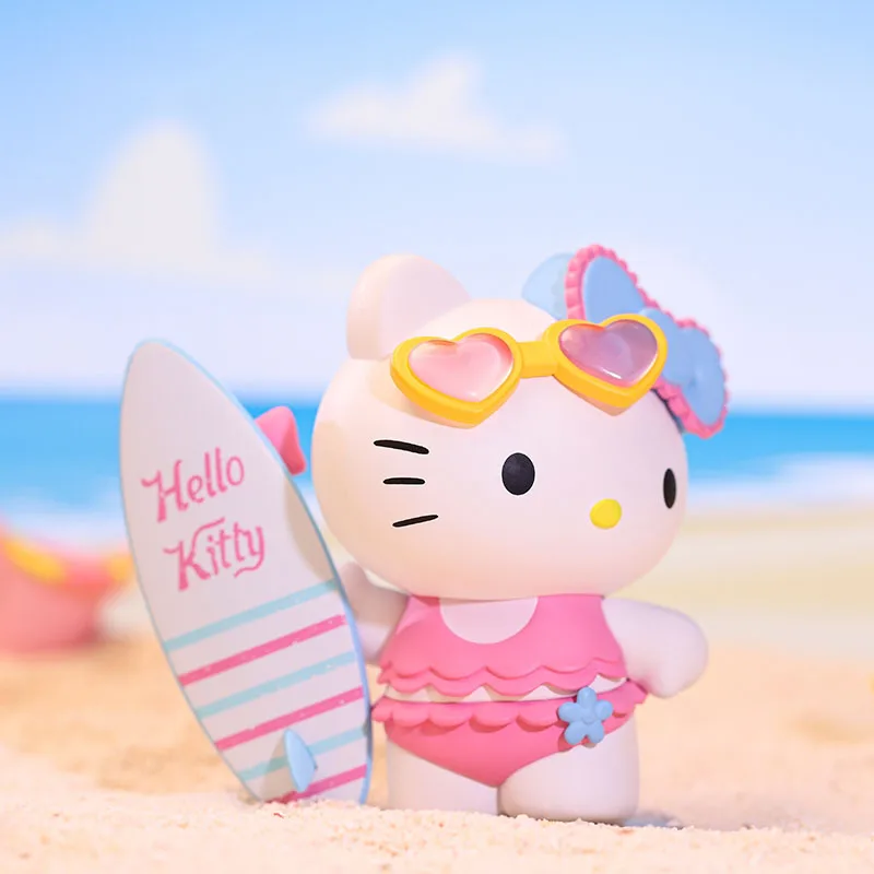 

Spot Genuine Hello Kitty Anime Figure Sanrio Family South China Sea Island Series Blind Box Kawaii Model Doll Girl'S Gift