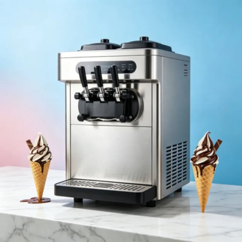 

Fully Automatic Soft Ice Cream Vending Machine Commercial Maker Frozen Yogurt Equipment for Mall Food Hall