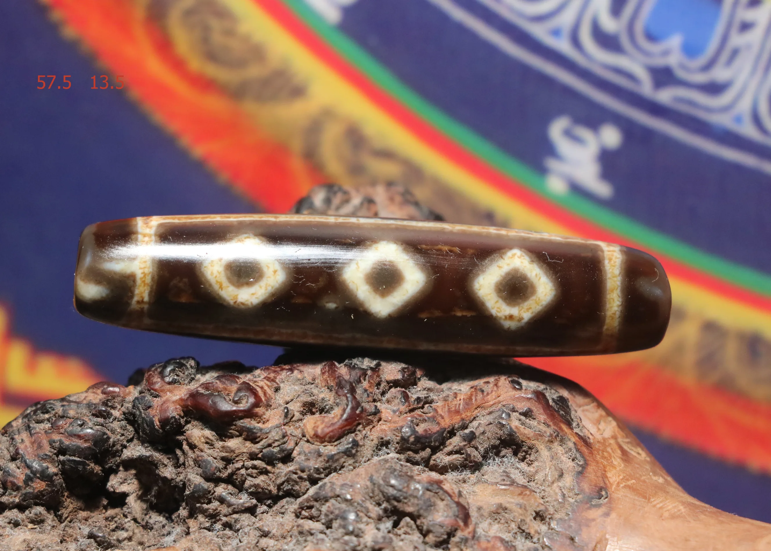 

AL Ultra Energy Tibetan Old Agate 3 Kingkong Eyed Bodhi Tree 2 Eyed dZi Bead Pendant Amulet Big Treasure Timestown UPD21Asw