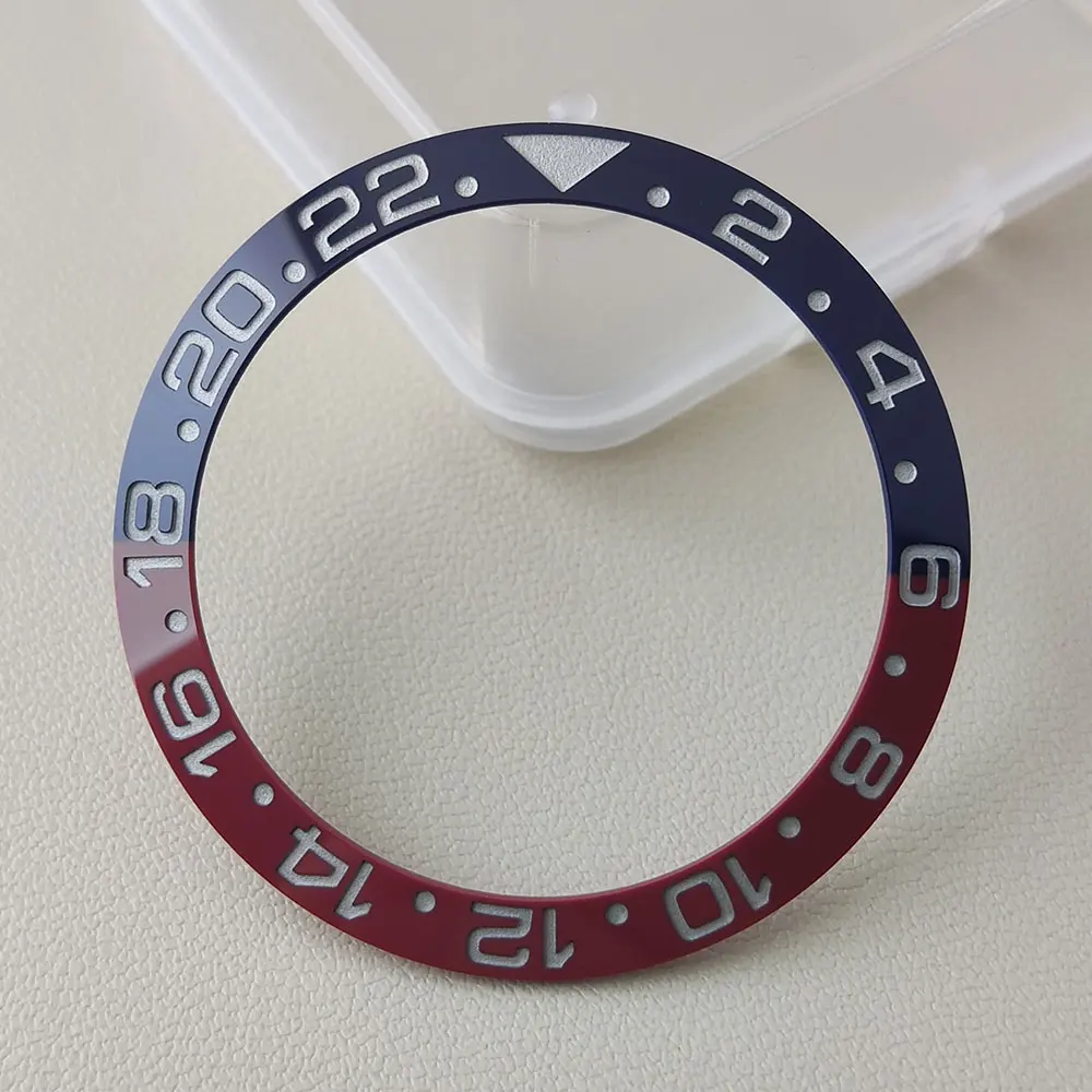 38*30.5mm Original High Quality Bezel deep blue red GMT Inlaid Ceramic Bezel Watch Accessories Suitable For 40mm NH35/NH36 Watch