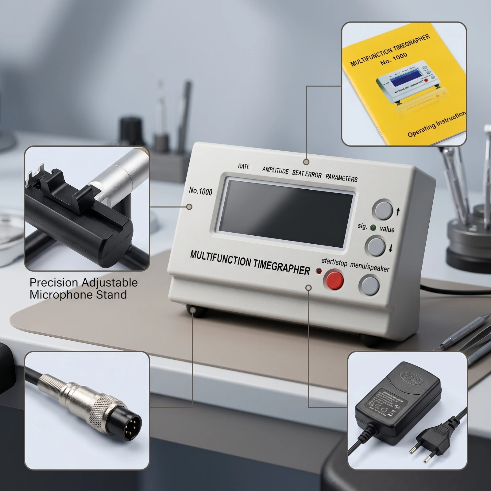 Timegrapher Watch Calibration Timing Machine - Bekijk Timegrapher met sensorclip Professioneel mechanisch