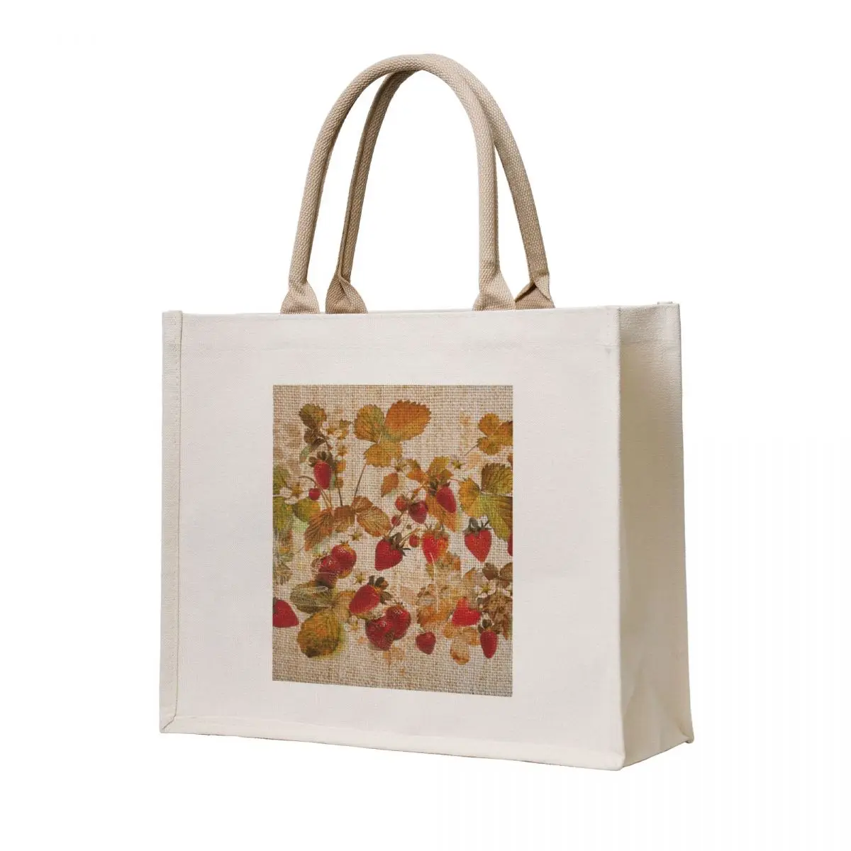 

Strawberries Cretonne Tote Bag Canvas stote bag Portable shopping bag Women's bags