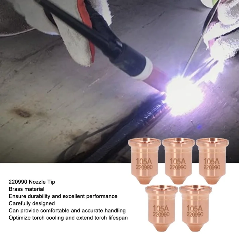 

Комплект из 5 плазменных аксессуаров F2: электрод 105A, сопло 220990, защитный колпачок, латунные наконечники для плазменной резки, расходные материалы