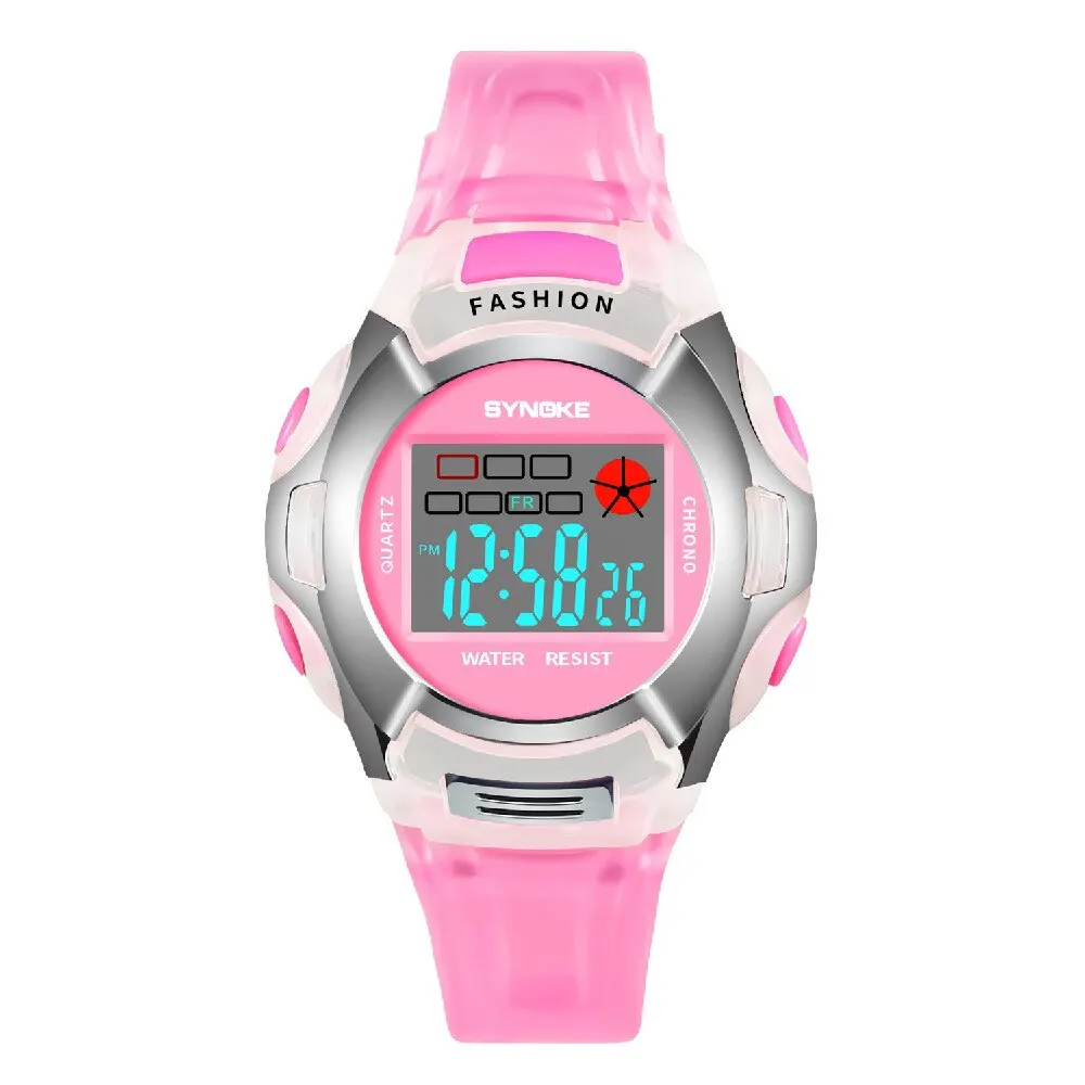 SYNOKE Color Fashion Electronic Watch Alarm Colorful Luminous MultiFunction Sports Boys Girls Primary School Students