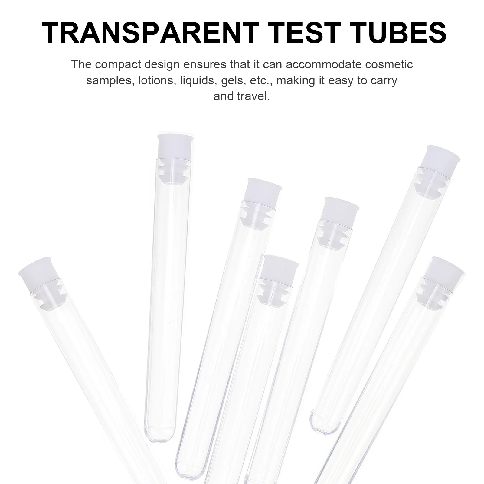 100 Pcs Disposable Plastic Test Tube Transparent Centrifugal Tubes with Rack