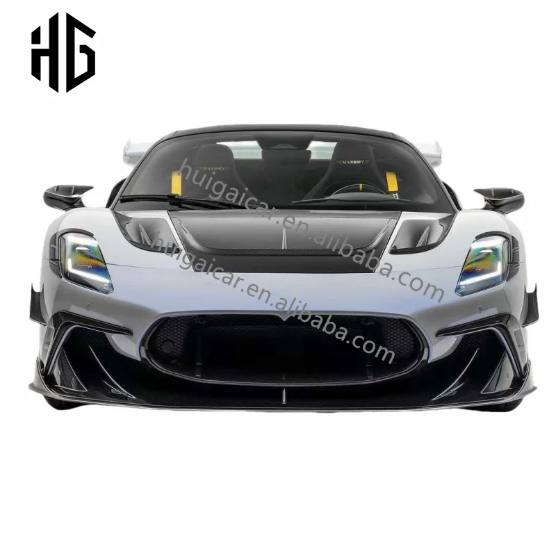 Auto Parts MSY Style Dry Carbon Fiber Engine Hood Cover for 2020+ Maserati MC20 Car Bonnet Body Kit