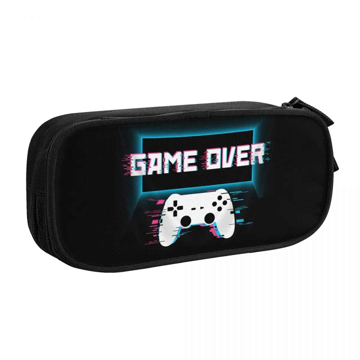 Custom Cute Game Over Gaming Gamer Controller Pencil Case for Boys Gilrs Video Game Large Capacity Pen Bag Box School Supplies