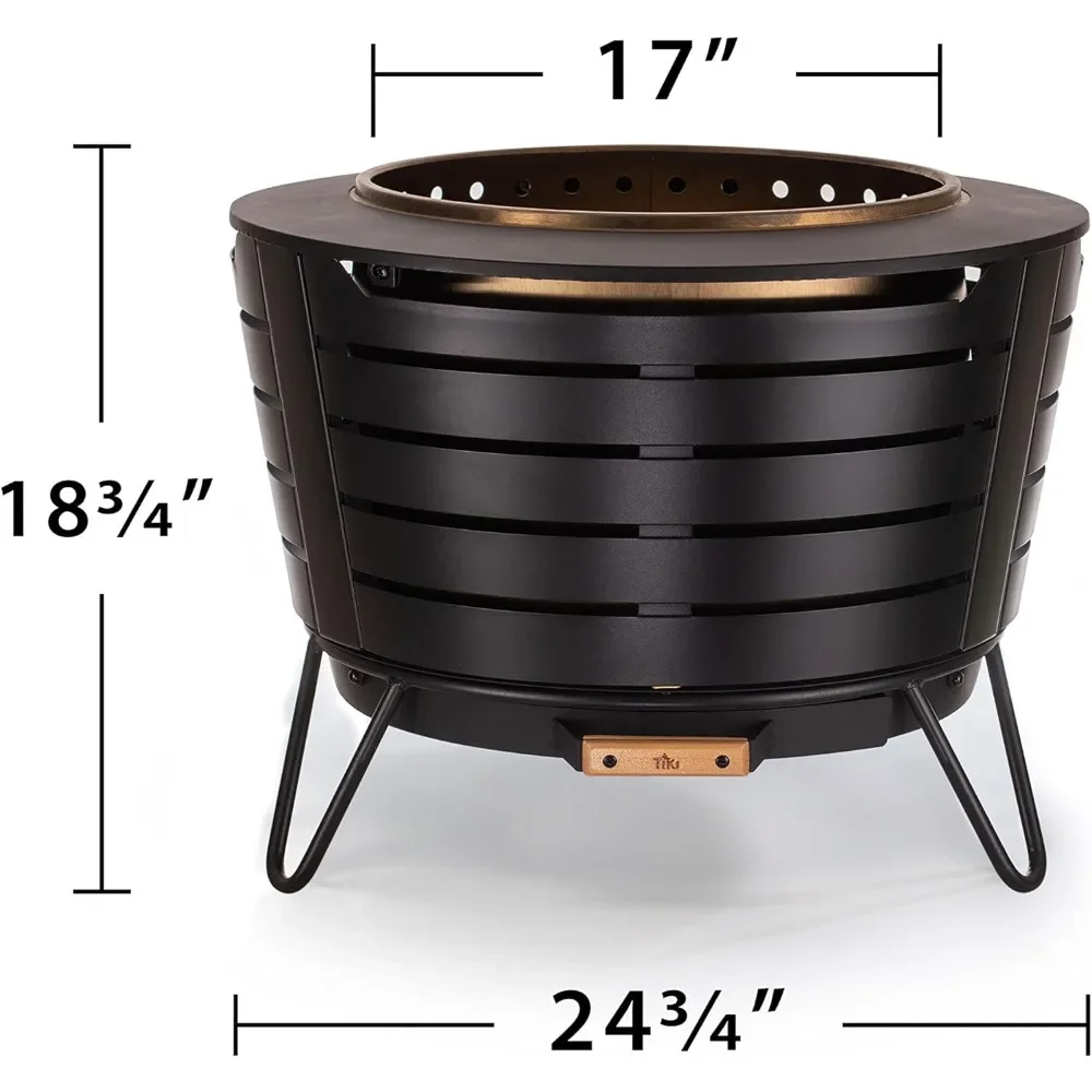 Patio Fire Pit with Removable Ash Pan and Weather Resistant Cover, Modern Design Outdoor Fire Pit