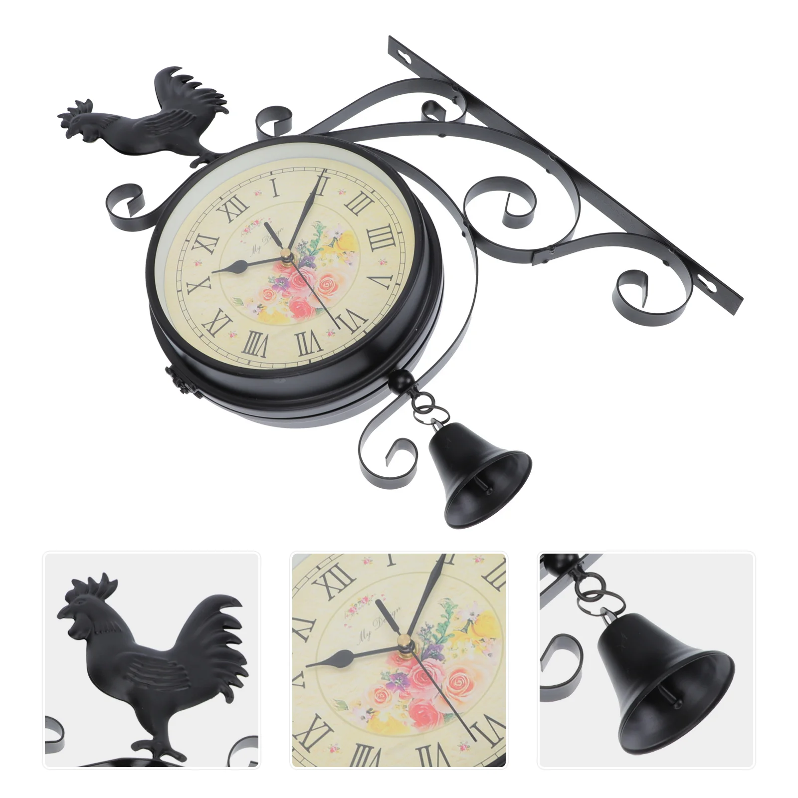 

Vintage Wall Clock Double Sided Clock Silent Movement Easy to Set Up for Various Furnishing Styles Wall Art Decor