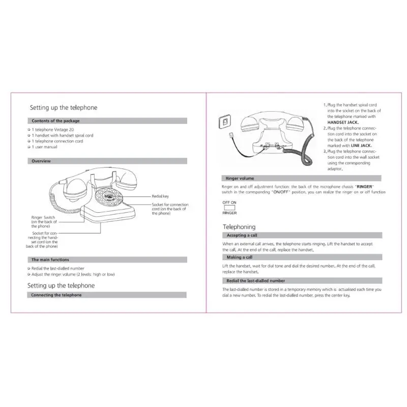 652F 1Set Traditional Rotary Wheel Telephone for Desk Functional Loud Sound Strong Construction Piece Home