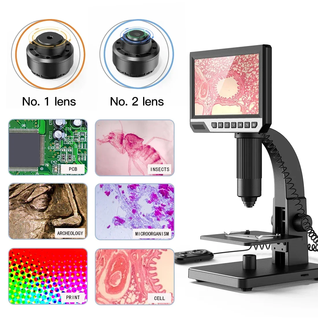 INSKAM315 Laboratory Microscope 7 Inch Hd IPS LCD 1600x Magnification Zoom Digital Mobile Maintenance Soldering Micro Scope