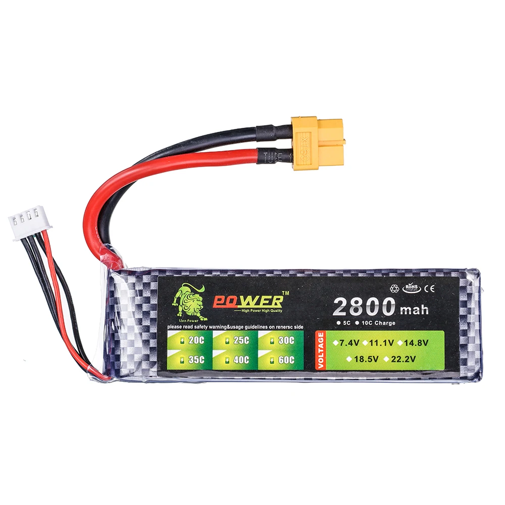 2S Lipo Battery 7.4v 1500mah 1800mah 2200mah 3300mah 4200mah 5200mah 6500mah 7200mah 10400mah JST/XT60/T RC Parts 7.4v Battery