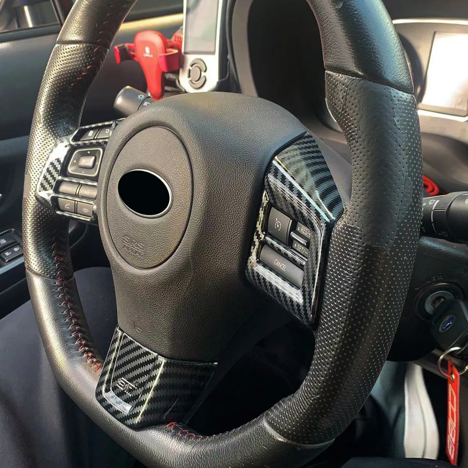 

Only Fit LHD! For Subaru WRX STi 2015-2019 Steering Wheel Button Decorative Cover Trim Car-Styling Interior Parts Accessories