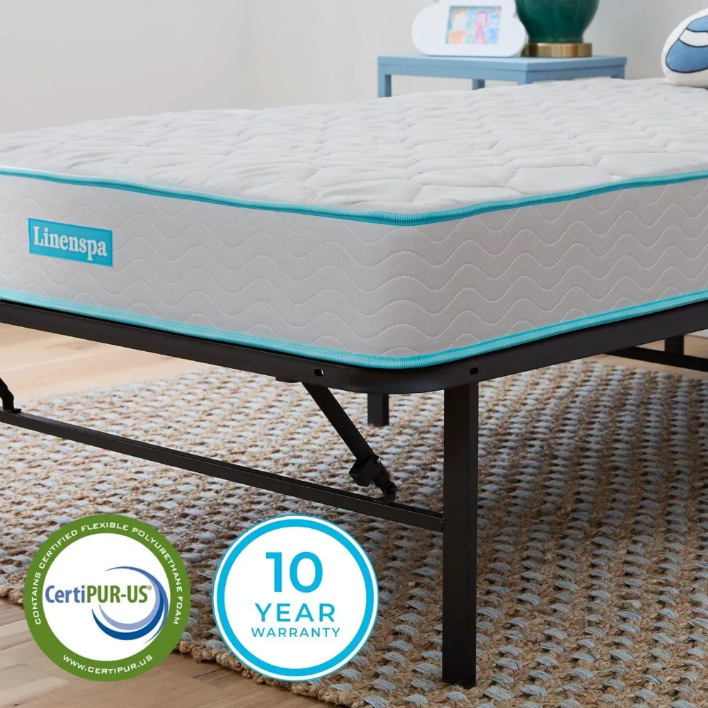 6 Inch Mattress  Firm Feel  Bonnell Spring with Foam Layer  Mattress in a Box  Youth or Kids Bed  Guest Bedroom