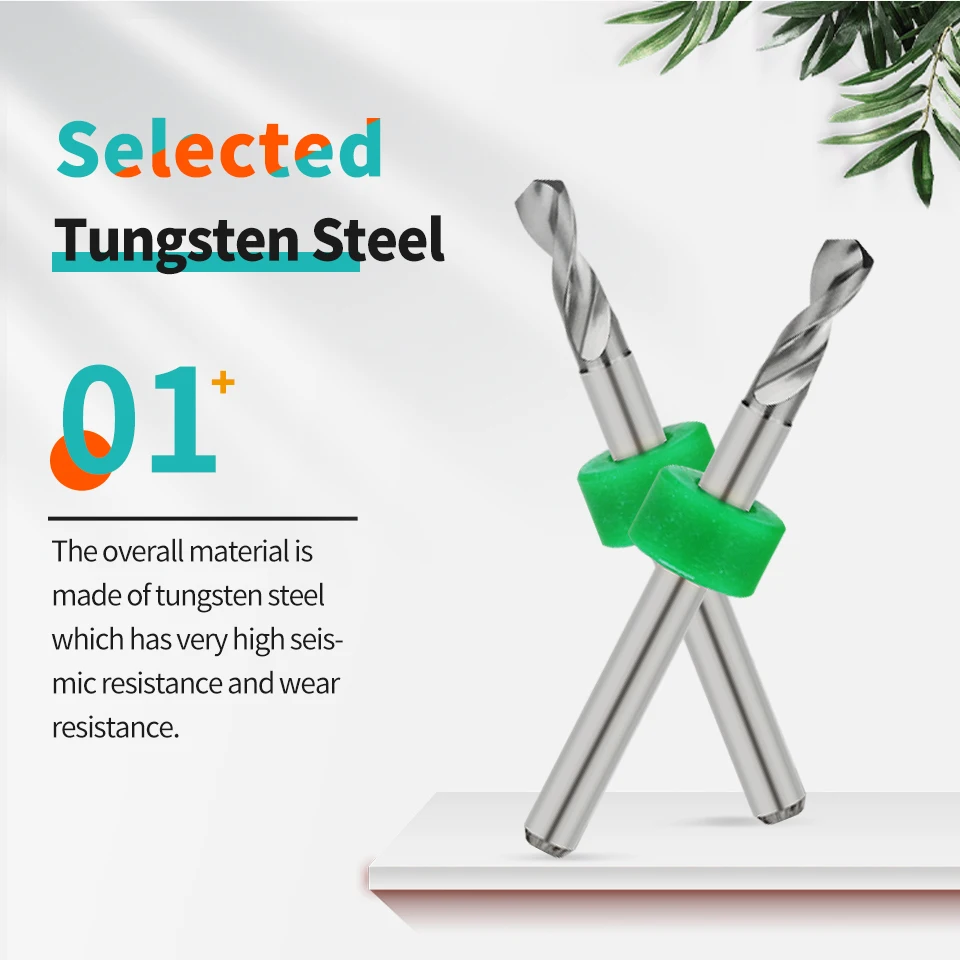 10pcs 0.1-1.0mm PCB Drill Bit Micro Tungsten Steel Bits For Printed Circuit Board Mini CNC Carbide Drills Set 1/8" Fixed Shank