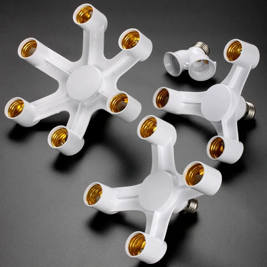 

LED Lamp Socket Light Bulb Adapter Holder Various E27 Socket Splitter E27 To E27 LED Bulb Lamp Holder 2in1/3in1/4in1/5in1/6in1