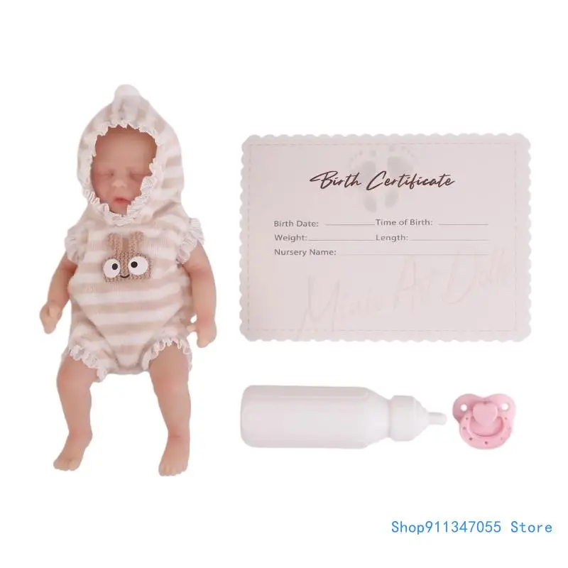 Eyes Close Sleeping 6.3 Inch Soft Silicone Soft Body with Clothes Drop shipping