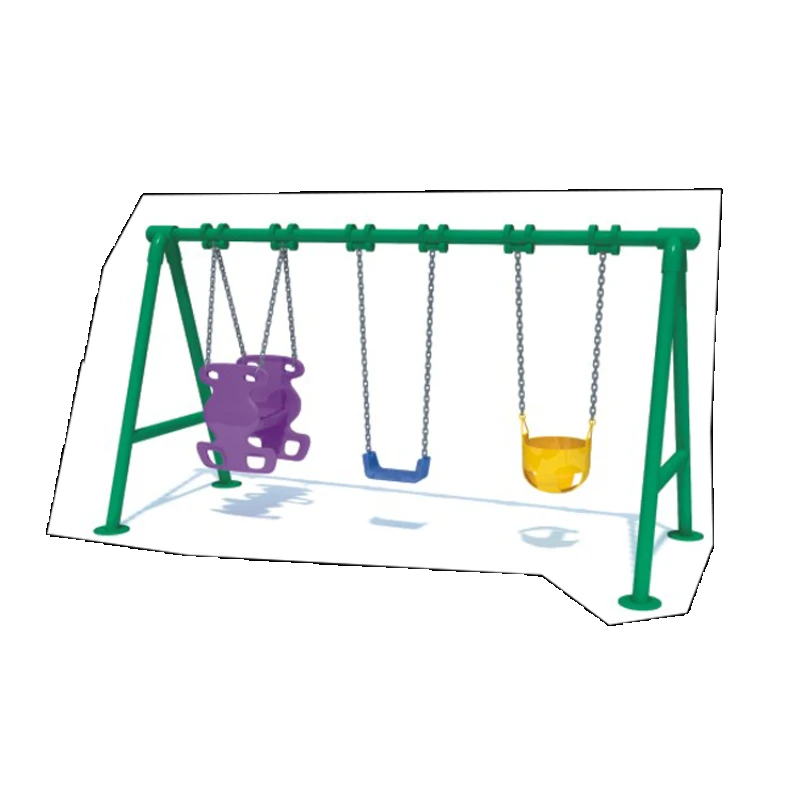 

Kids Play set Outdoor Playground Swing with Seat Plastic Coated Carabiners for Easy Install