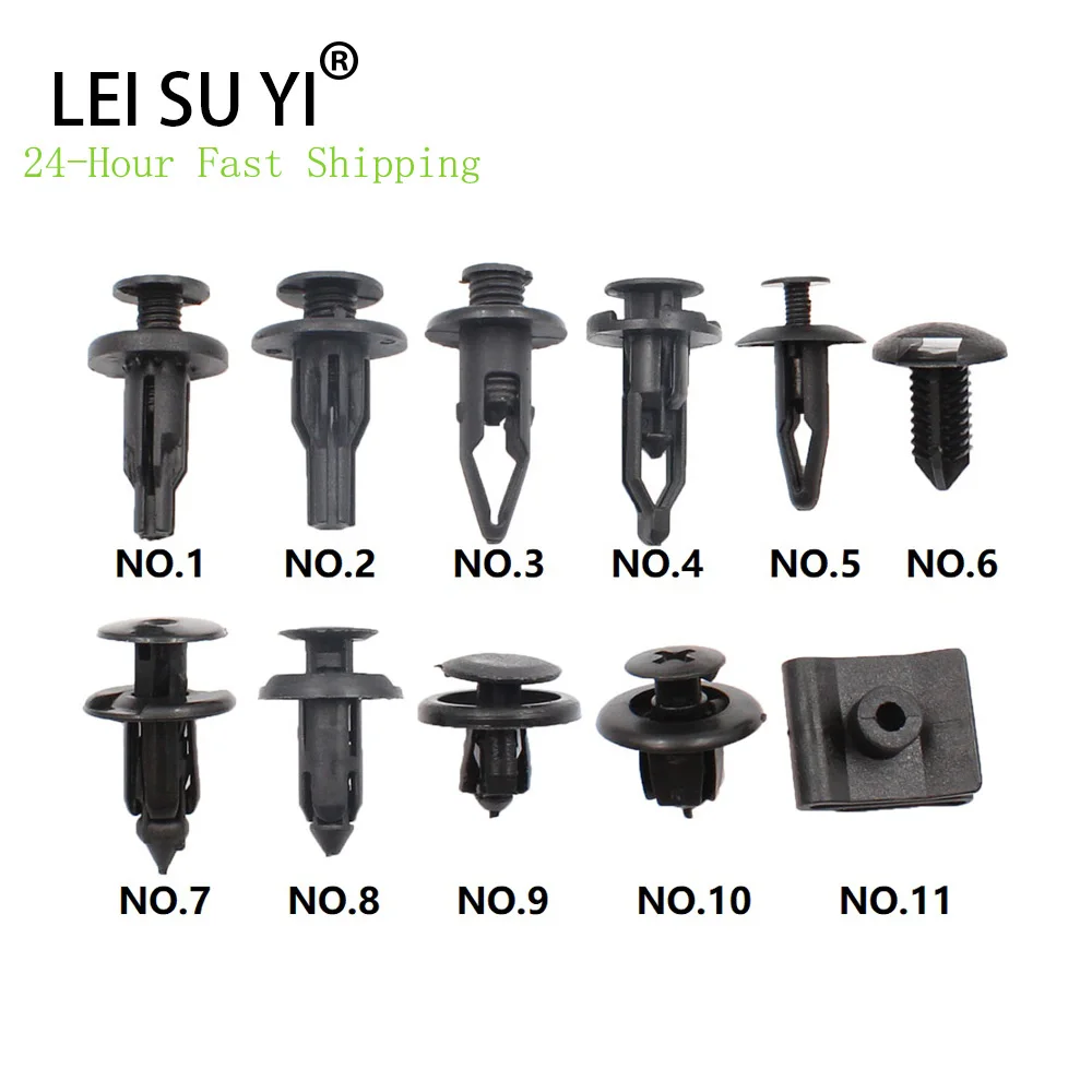 

Plastic Clips 6mm 7mm 8mm 9mm 10mm 11 Size Kit Box For Toyota Bumper Fender Trunk Nut Retainer Car Fastener Rivet