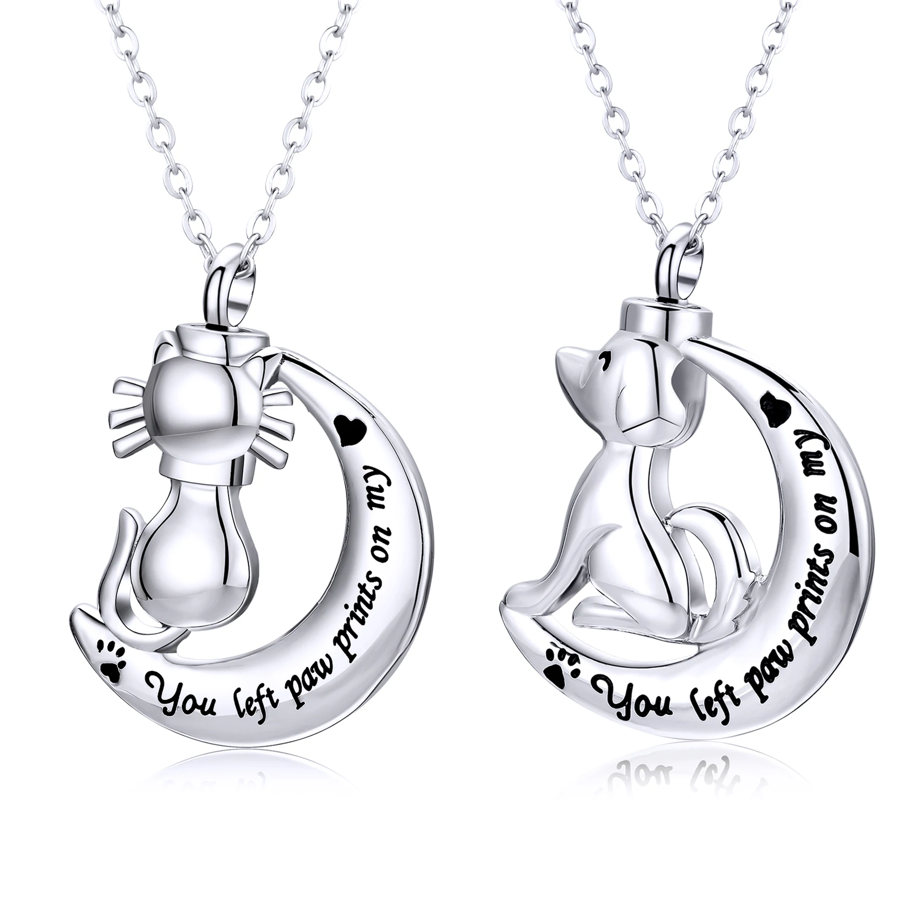 

Dropship Pet Memorial Jewelry for Ashes Pendant Dog Cat You Left paw Prints on My Heart Urn Necklace Memorial Keepsake Jewelry