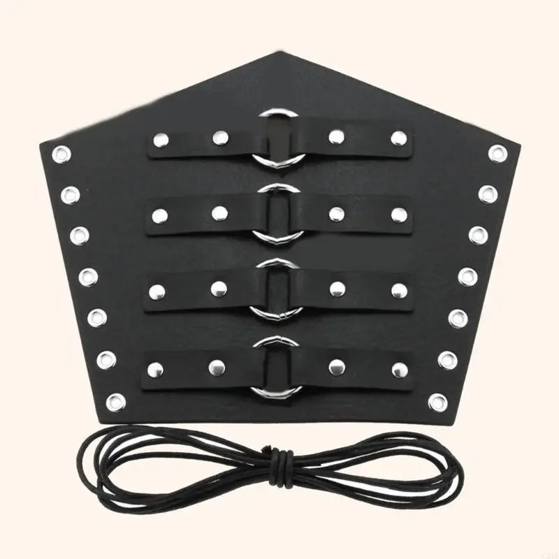 C71F Mannen Zwarte Bracer Cosplay Bracer Polsband voor feesten