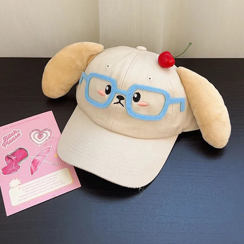 قبعة بيسبول لطيفة على شكل رسوم كرتونية يابانية جديدة من Miniso، قبعة بيسبول على شكل جرو، قبعة كرة البط اللطيفة