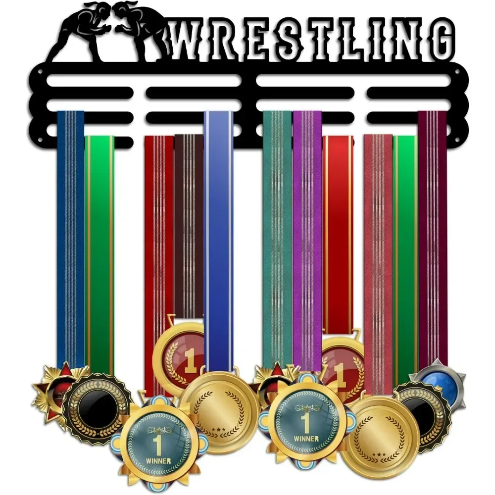 

Wrestling Medal Holder Athletics Medal Hanger Display Rack Wall Mount Hanger Decor Trophy Shelf Tiered Award Rack Award Ribbon
